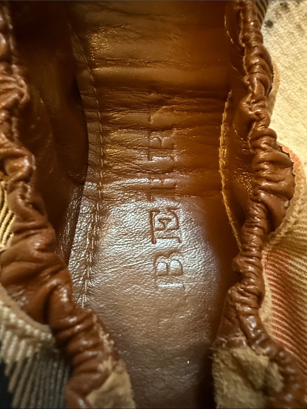 Burberry Brown Plaid Leather-Trim Ballet Flats - Picture 4 of 5